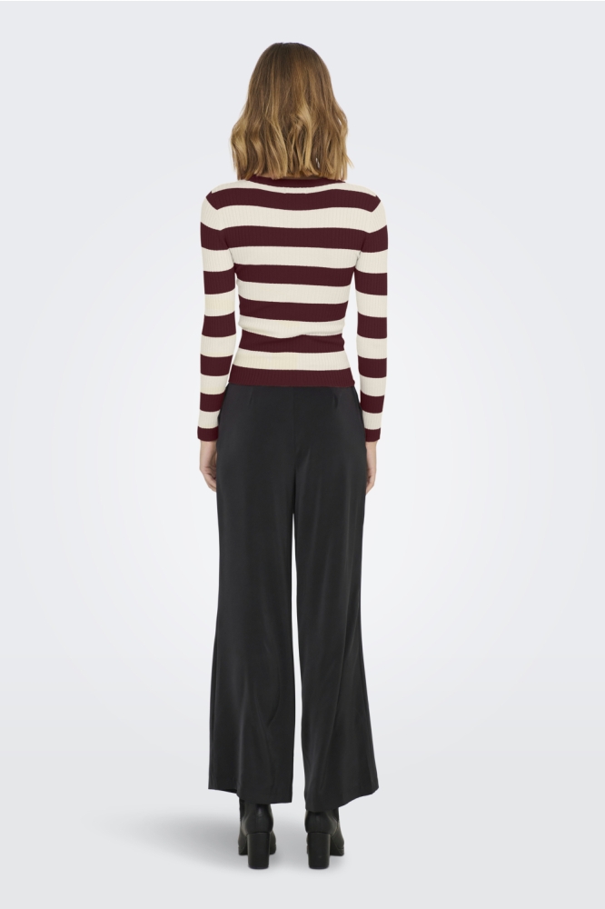 JDYPLUM L/S O-NECK PULLOVER KNT NOO 15277223 CABERNET/EGGNOG